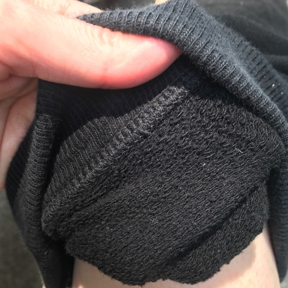 Upcycled Leg Warmers Black Thigh Highs Studded Knee Socks Sweatshirt Zipper Y2k - Picture 3 of 14